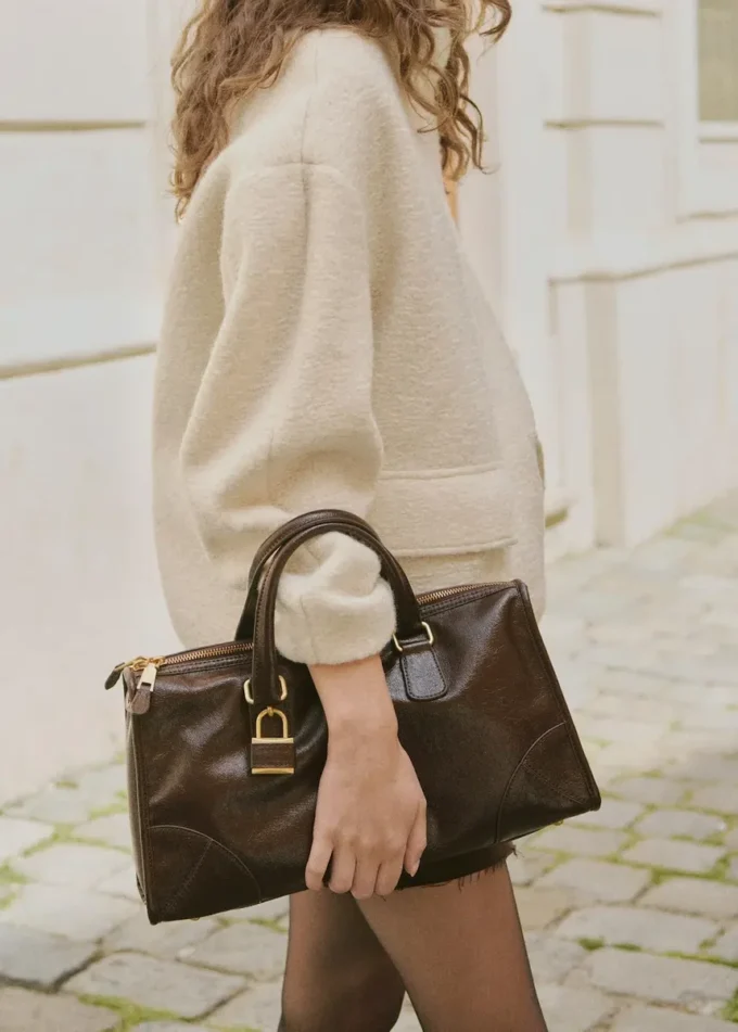 Veste bouclée à col montant