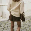 Veste bouclée à col montant