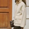 Veste bouclée à col montant