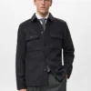 Veste à carreaux en laine mélangée