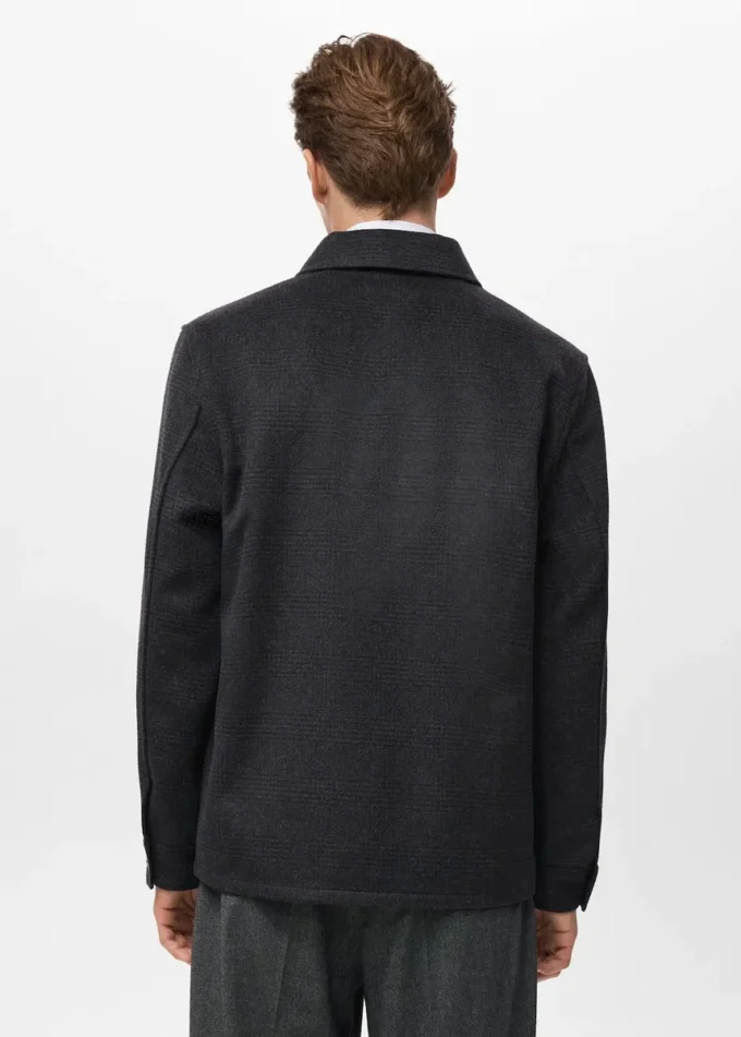 Veste à carreaux en laine mélangée