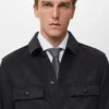 Veste à carreaux en laine mélangée
