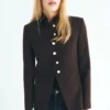 Veste à col montant et boutons bijoux