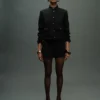 Veste à col montant et boutons bijoux