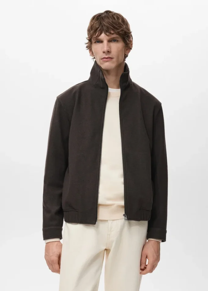 Veste coupe classique avec fermeture éclair