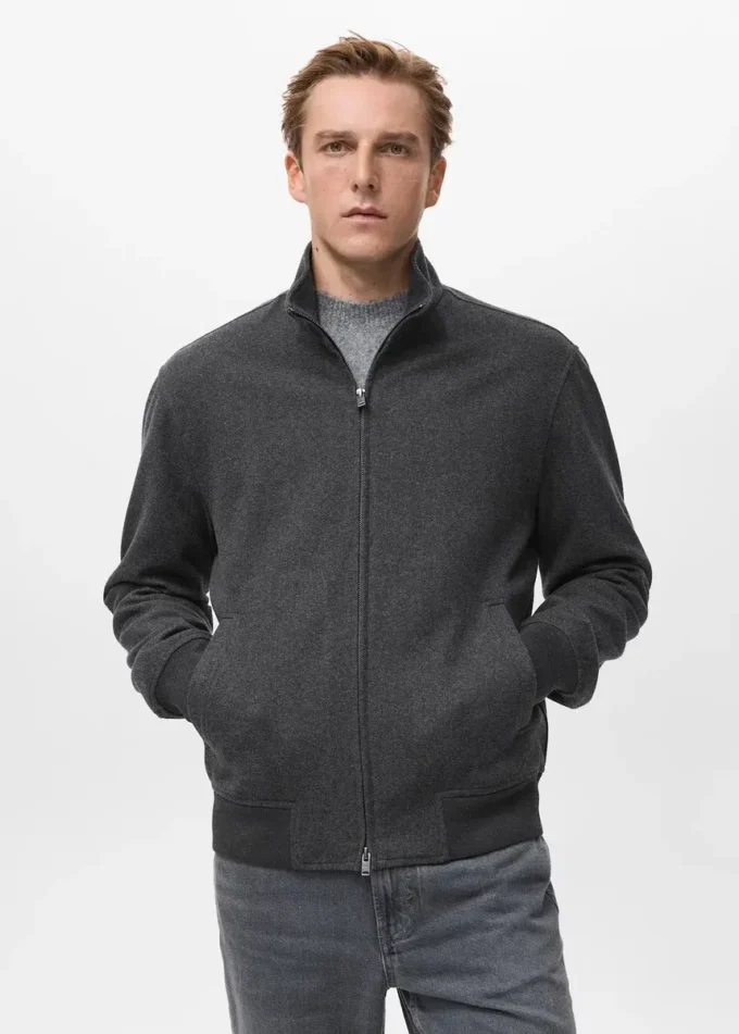 Veste coupe classique avec fermeture éclair