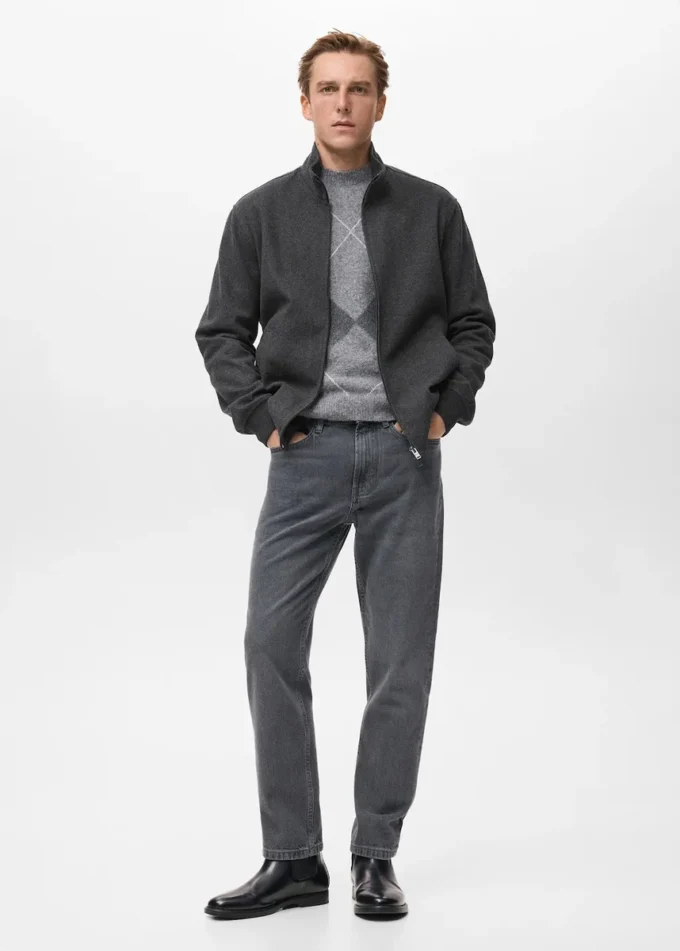 Veste coupe classique avec fermeture éclair