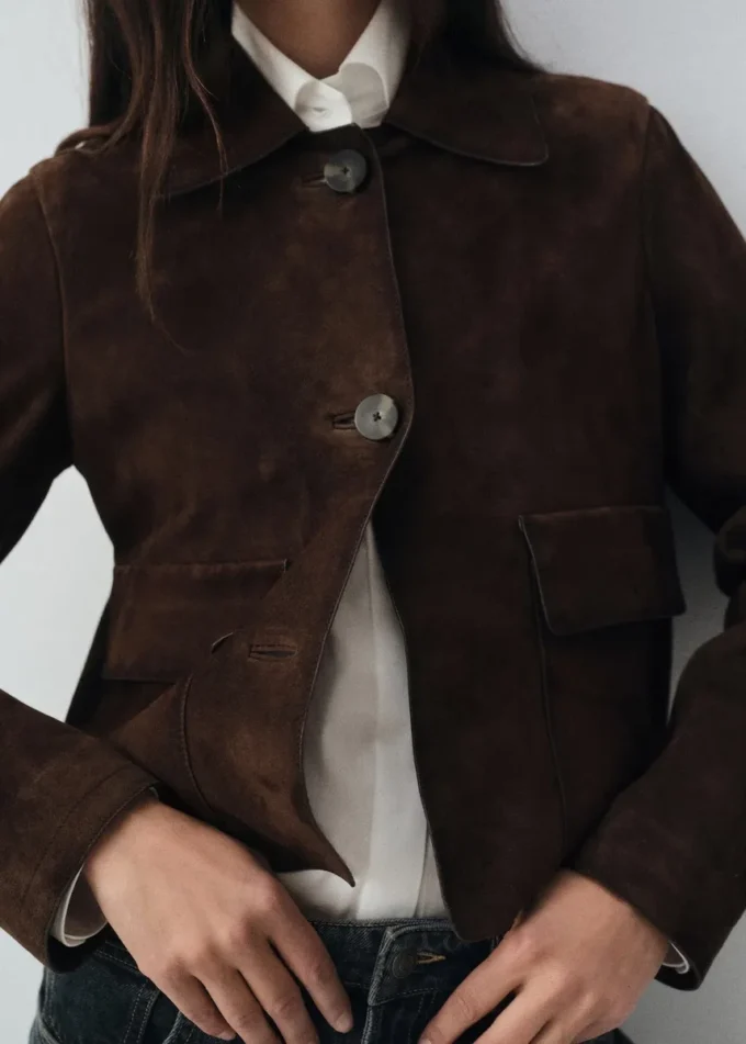 Veste courte 100 % cuir