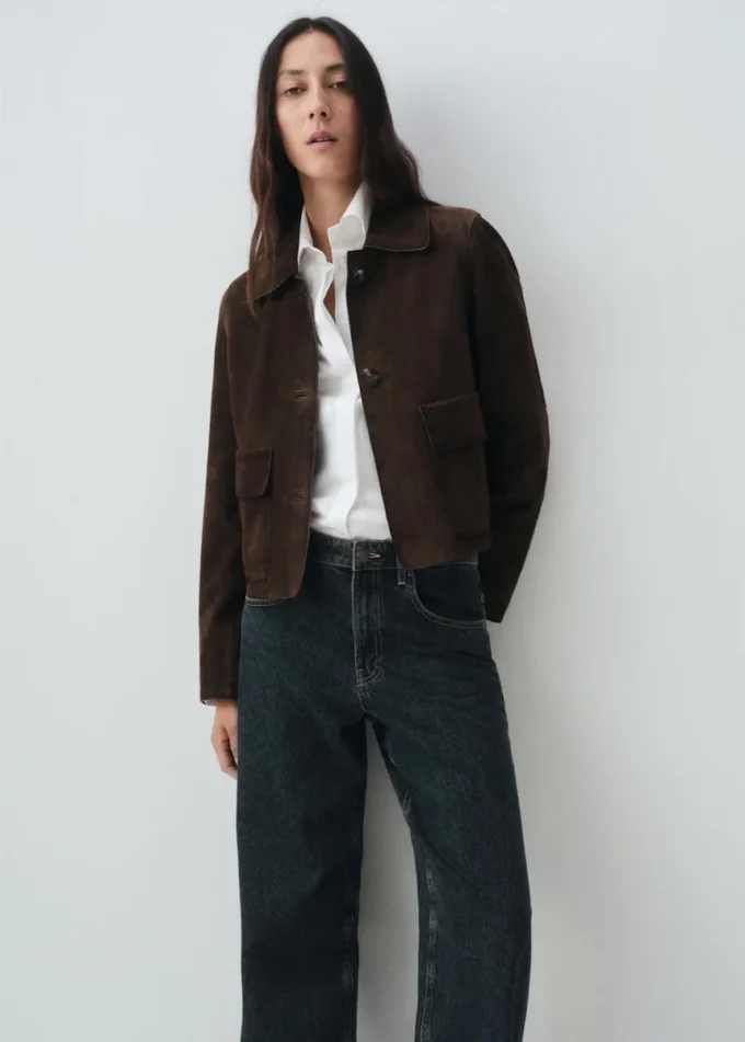 Veste courte 100 % cuir