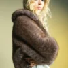 Veste courte en fausse fourrure
