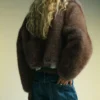 Veste courte en fausse fourrure