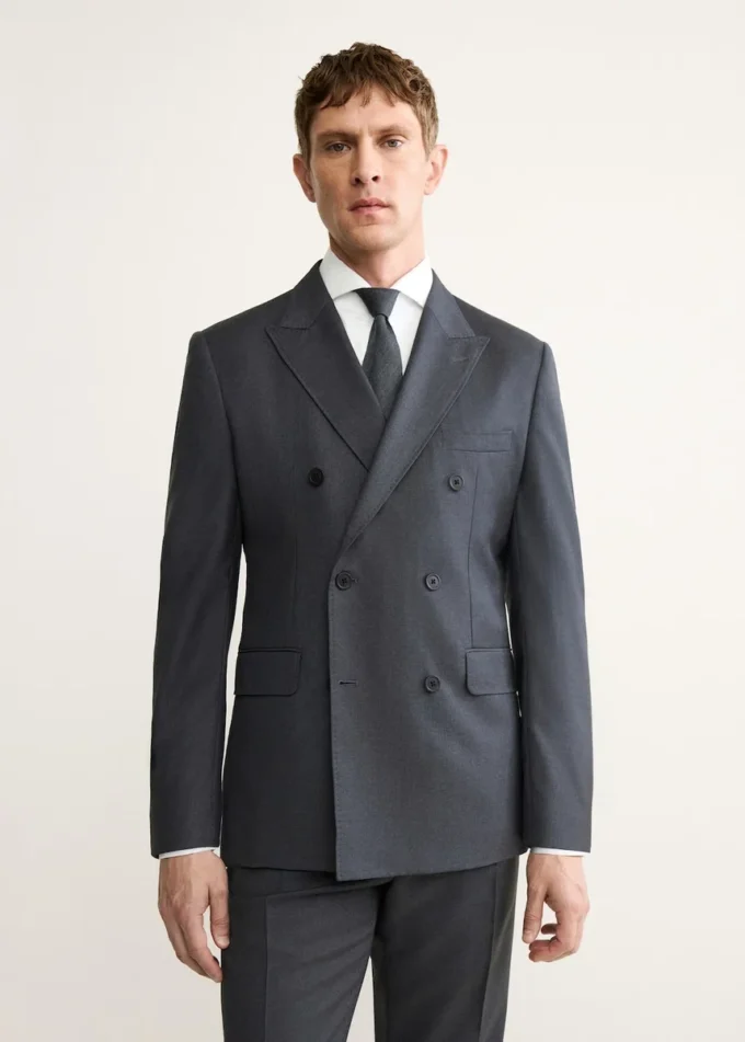 Veste croisée 100 % flanelle de laine