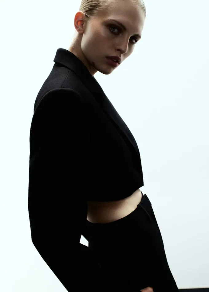 Veste de costume courte en laine