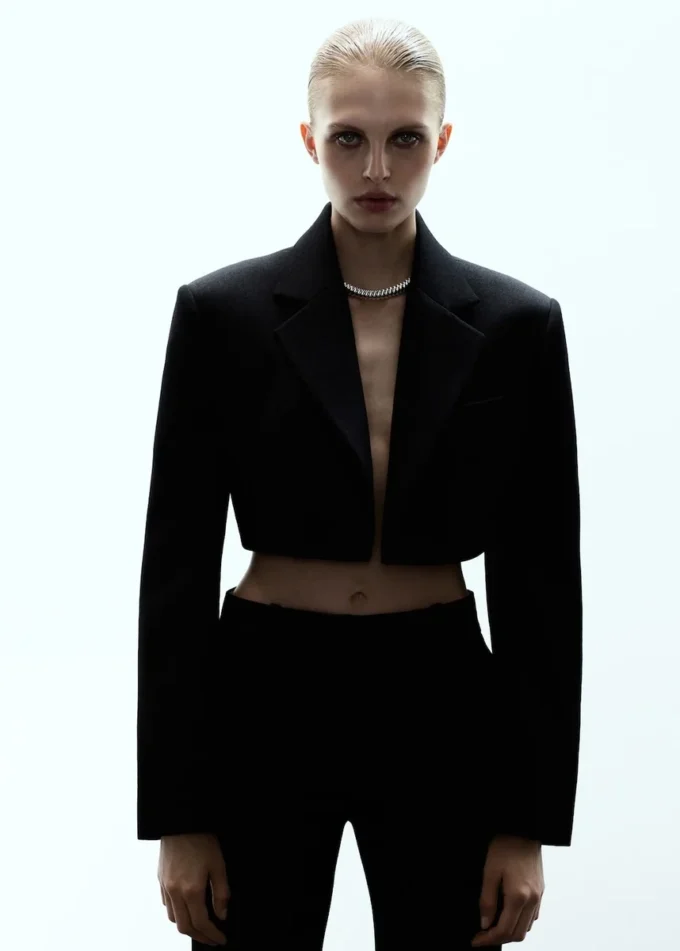 Veste de costume courte en laine