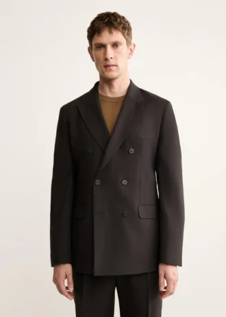 Veste de costume croisée 100 % laine italienne