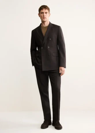 Veste de costume croisée 100 % laine italienne