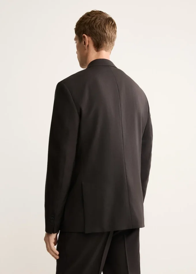 Veste de costume croisée 100 % laine italienne