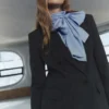 Veste de costume croisée à carreaux