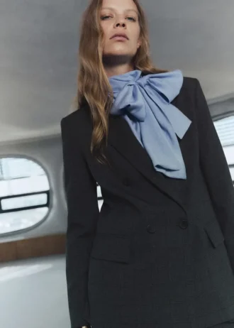 Veste de costume croisée à carreaux