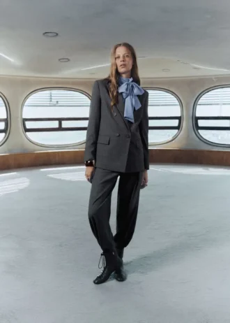 Veste de costume croisée à carreaux