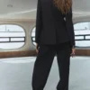 Veste de costume croisée à carreaux
