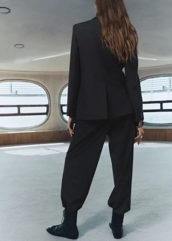 Veste de costume croisée à carreaux