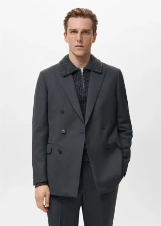 Veste de costume croisée Turin 100 % laine