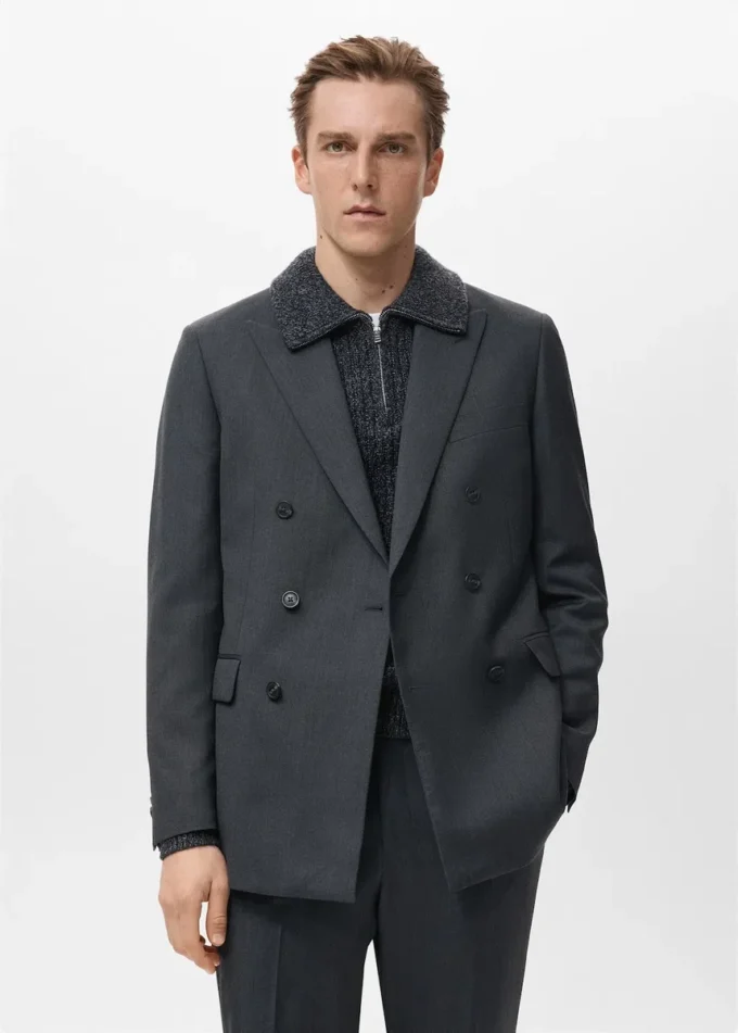 Veste de costume croisée Turin 100 % laine