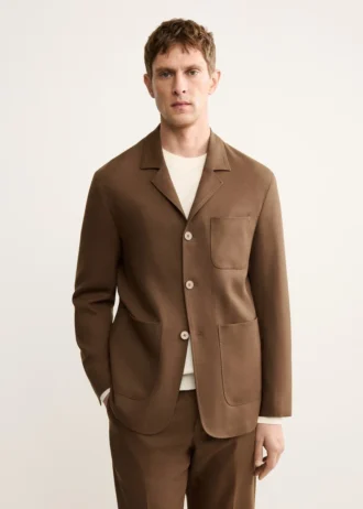 Veste de costume en flanelle de laine vierge italienne