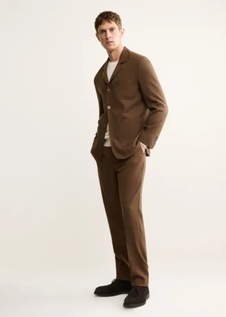 Veste de costume en flanelle de laine vierge italienne