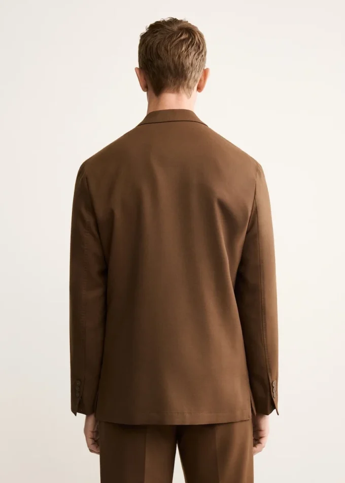 Veste de costume en flanelle de laine vierge italienne