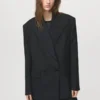 Veste de costume en laine mélangée avec revers