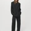 Veste de costume en laine mélangée avec revers