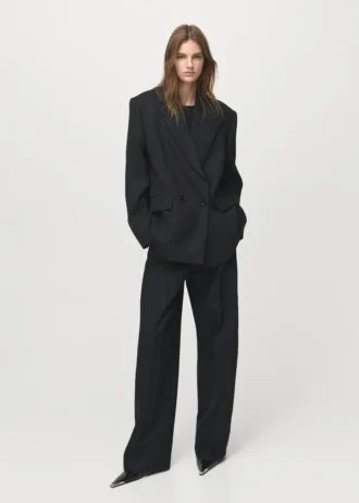 Veste de costume en laine mélangée avec revers