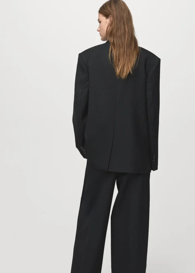 Veste de costume en laine mélangée avec revers