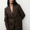 Veste de costume en laine mouchetée