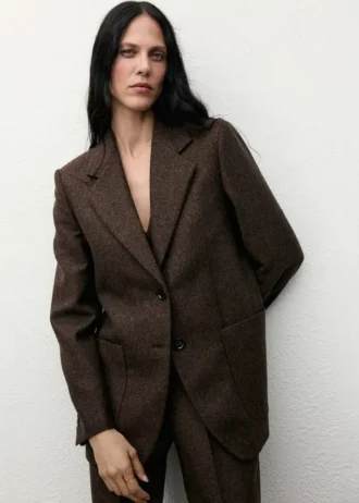 Veste de costume en laine mouchetée