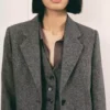 Veste de costume en laine mouchetée