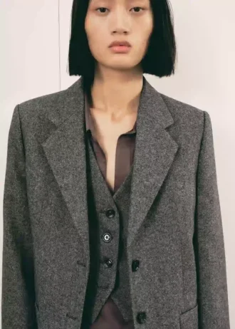 Veste de costume en laine mouchetée