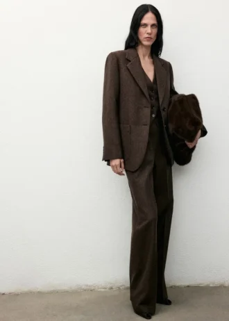 Veste de costume en laine mouchetée