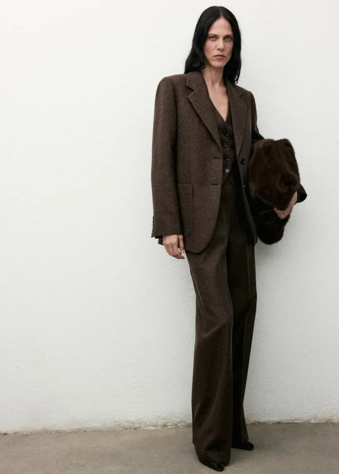 Veste de costume en laine mouchetée