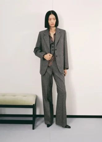 Veste de costume en laine mouchetée