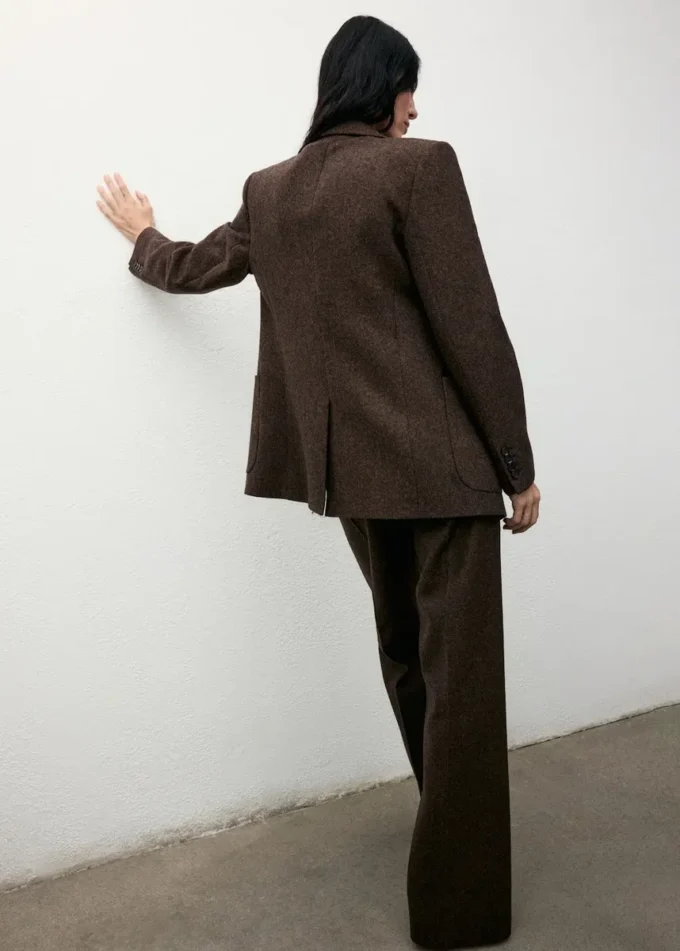 Veste de costume en laine mouchetée