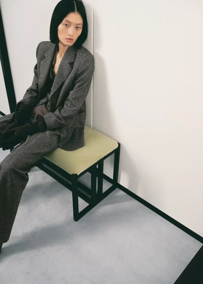 Veste de costume en laine mouchetée