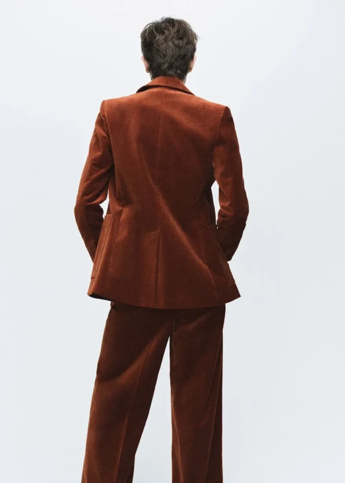 Veste de costume en velours avec poches