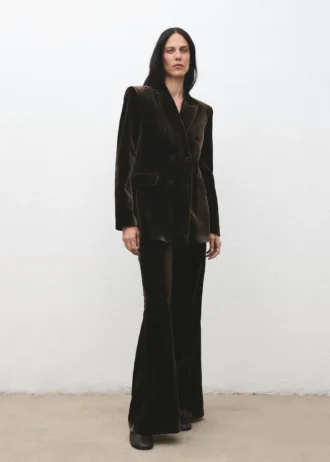 Veste de costume en velours à double boutonnage