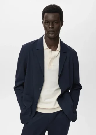 Veste de costume slim fit avec poches
