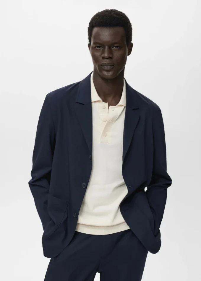 Veste de costume slim fit avec poches