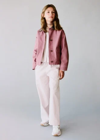 Pantalon en coton rayé