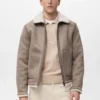 Veste double face avec détails en peau de mouton